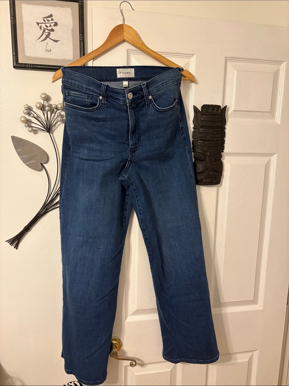 Frame Denim Dark Blue Wide-Leg Jeans